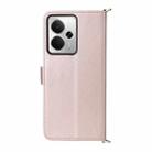 For Realme 14 5G Multifunctional 6-Card Slots Leather Phone Case with Wrist Strap(Pink) - 3