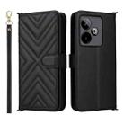 For Realme GT 7 5G Global Multifunctional 6-Card Slots Leather Phone Case with Wrist Strap(Black) - 1