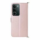 For Realme C71 4G Multifunctional 6-Card Slots Leather Phone Case with Wrist Strap(Pink) - 3