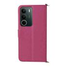 For Realme C71 4G Multifunctional 6-Card Slots Leather Phone Case with Wrist Strap(Rose Red) - 3