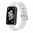 For Huawei Band 10 / 9 / 8 Silver Buckle Silicone Watch Band(White) - 1