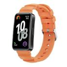 For Huawei Band 10 / 9 / 8 Silver Buckle Silicone Watch Band(Orange) - 1