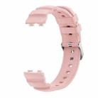 For Huawei Band 10 / 9 / 8 Silver Buckle Silicone Watch Band(Pink) - 2