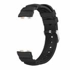For Huawei Band 10 / 9 / 8 Silver Buckle Silicone Watch Band(Black) - 2