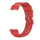 For Huawei Band 10 / 9 / 8 Silver Buckle Silicone Watch Band(Red) - 2