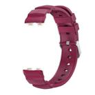 For Huawei Band 10 / 9 / 8 Silver Buckle Silicone Watch Band(Wine Red) - 2