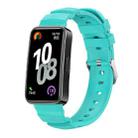 For Huawei Band 10 / 9 / 8 Silver Buckle Silicone Watch Band(Teal) - 1