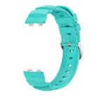 For Huawei Band 10 / 9 / 8 Silver Buckle Silicone Watch Band(Teal) - 2