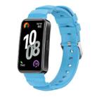 For Huawei Band 10 / 9 / 8 Silver Buckle Silicone Watch Band(Sky Blue) - 1