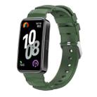 For Huawei Band 10 / 9 / 8 Silver Buckle Silicone Watch Band(Dark Green) - 1