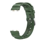 For Huawei Band 10 / 9 / 8 Silver Buckle Silicone Watch Band(Dark Green) - 2