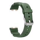 For Huawei Band 10 / 9 / 8 Silver Buckle Silicone Watch Band(Dark Green) - 3