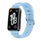 For Huawei Band 10 / 9 / 8 Silver Buckle Silicone Watch Band(Cloud Blue) - 1