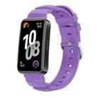 For Huawei Band 10 / 9 / 8 Silver Buckle Silicone Watch Band(Lilac) - 1