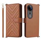 For vivo S19 Pro 5G / V40 5G Multifunctional 6-Card Slots Leather Phone Case with Wrist Strap(Brown) - 1