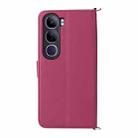 For vivo V40 Lite 4G / 5G IDN / Y300 5G Multifunctional 6-Card Slots Leather Phone Case with Wrist Strap(Rose Red) - 3