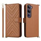 For vivo V40 Lite 4G / 5G IDN / Y300 5G Multifunctional 6-Card Slots Leather Phone Case with Wrist Strap(Brown) - 1