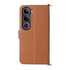 For vivo V40 Lite 4G / 5G IDN / Y300 5G Multifunctional 6-Card Slots Leather Phone Case with Wrist Strap(Brown) - 3