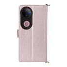 For vivo V50 5G Multifunctional 6-Card Slots Leather Phone Case with Wrist Strap(Pink) - 3