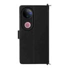 For vivo V50 5G Multifunctional 6-Card Slots Leather Phone Case with Wrist Strap(Black) - 3
