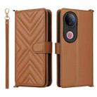 For vivo V50 5G Multifunctional 6-Card Slots Leather Phone Case with Wrist Strap(Brown) - 1