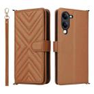 For vivo Y04 4G / Y29s 5G Multifunctional 6-Card Slots Leather Phone Case with Wrist Strap(Brown) - 1