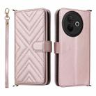 For vivo Y39 5G / Y300i 5G Multifunctional 6-Card Slots Leather Phone Case with Wrist Strap(Pink) - 1