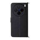 For vivo X200s 5G Multifunctional 6-Card Slots Leather Phone Case with Wrist Strap(Black) - 3