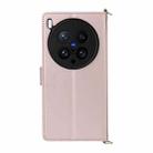 For vivo X200 Ultra 5G Multifunctional 6-Card Slots Leather Phone Case with Wrist Strap(Pink) - 3