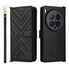 For vivo X200 Ultra 5G Multifunctional 6-Card Slots Leather Phone Case with Wrist Strap(Black) - 1