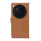 For vivo X200 Ultra 5G Multifunctional 6-Card Slots Leather Phone Case with Wrist Strap(Brown) - 3