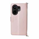 For vivo X200 FE / S30 Pro mini 5G Multifunctional 6-Card Slots Leather Phone Case with Wrist Strap(Pink) - 3