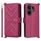 For vivo X200 FE / S30 Pro mini 5G Multifunctional 6-Card Slots Leather Phone Case with Wrist Strap(Rose Red) - 1