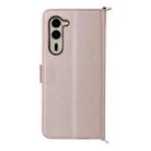 For Fujitsu Arrows We2 Plus F-51E Multifunctional 6-Card Slots Leather Phone Case with Wrist Strap(Pink) - 3