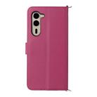 For Fujitsu Arrows We2 Plus F-51E Multifunctional 6-Card Slots Leather Phone Case with Wrist Strap(Rose Red) - 3