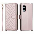 For Fujitsu Arrows We2 F-52E Multifunctional 6-Card Slots Leather Phone Case with Wrist Strap(Pink) - 1