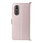 For Fujitsu Rakuraku A401FC Multifunctional 6-Card Slots Leather Phone Case with Wrist Strap(Pink) - 3