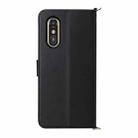 For Fujitsu Rakuraku A401FC Multifunctional 6-Card Slots Leather Phone Case with Wrist Strap(Black) - 3