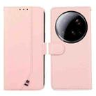 For Xiaomi 15 Ultra ABEEL Delicate Texture Splicing RFID Leather Phone Case(Pink) - 1