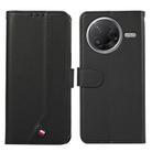 For Xiaomi Poco F7 Pro ABEEL Delicate Texture Splicing RFID Leather Phone Case(Black) - 1
