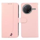 For Xiaomi Poco F7 Pro ABEEL Delicate Texture Splicing RFID Leather Phone Case(Pink) - 1