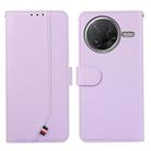 For Xiaomi Poco F7 Pro ABEEL Delicate Texture Splicing RFID Leather Phone Case(Purple) - 1