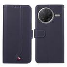 For Xiaomi Poco F7 Pro ABEEL Delicate Texture Splicing RFID Leather Phone Case(Blue) - 1
