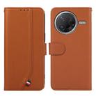 For Xiaomi Poco F7 Pro ABEEL Delicate Texture Splicing RFID Leather Phone Case(Brown) - 1