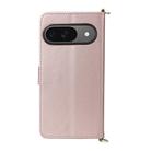 For Google Pixel 9 / Pixel 9 Pro Multifunctional 6-Card Slots Leather Phone Case with Wrist Strap(Pink) - 3