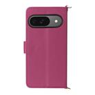 For Google Pixel 9 / Pixel 9 Pro Multifunctional 6-Card Slots Leather Phone Case with Wrist Strap(Rose Red) - 3