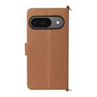 For Google Pixel 9 / Pixel 9 Pro Multifunctional 6-Card Slots Leather Phone Case with Wrist Strap(Brown) - 3