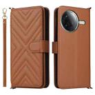 For Redmi K80 5G / K80 Pro 5G Multifunctional 6-Card Slots Leather Phone Case with Wrist Strap(Brown) - 1