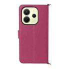 For Redmi Note 14 4G 163.25mm Multifunctional 6-Card Slots Leather Phone Case with Wrist Strap(Rose Red) - 3