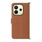 For Redmi Note 14 4G 163.25mm Multifunctional 6-Card Slots Leather Phone Case with Wrist Strap(Brown) - 3